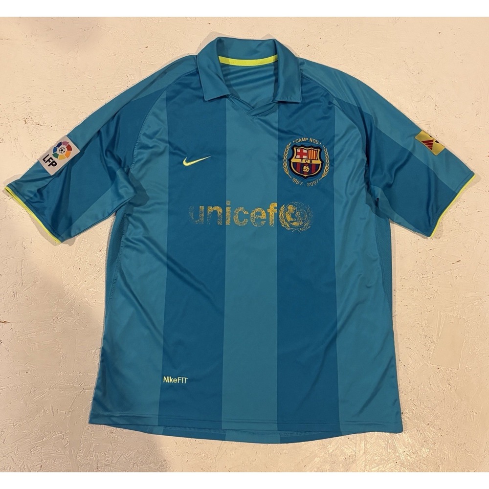 Nike Barcelona 2007/08 Messi #19 Away Shirt Football Soccer Jersey Mens L